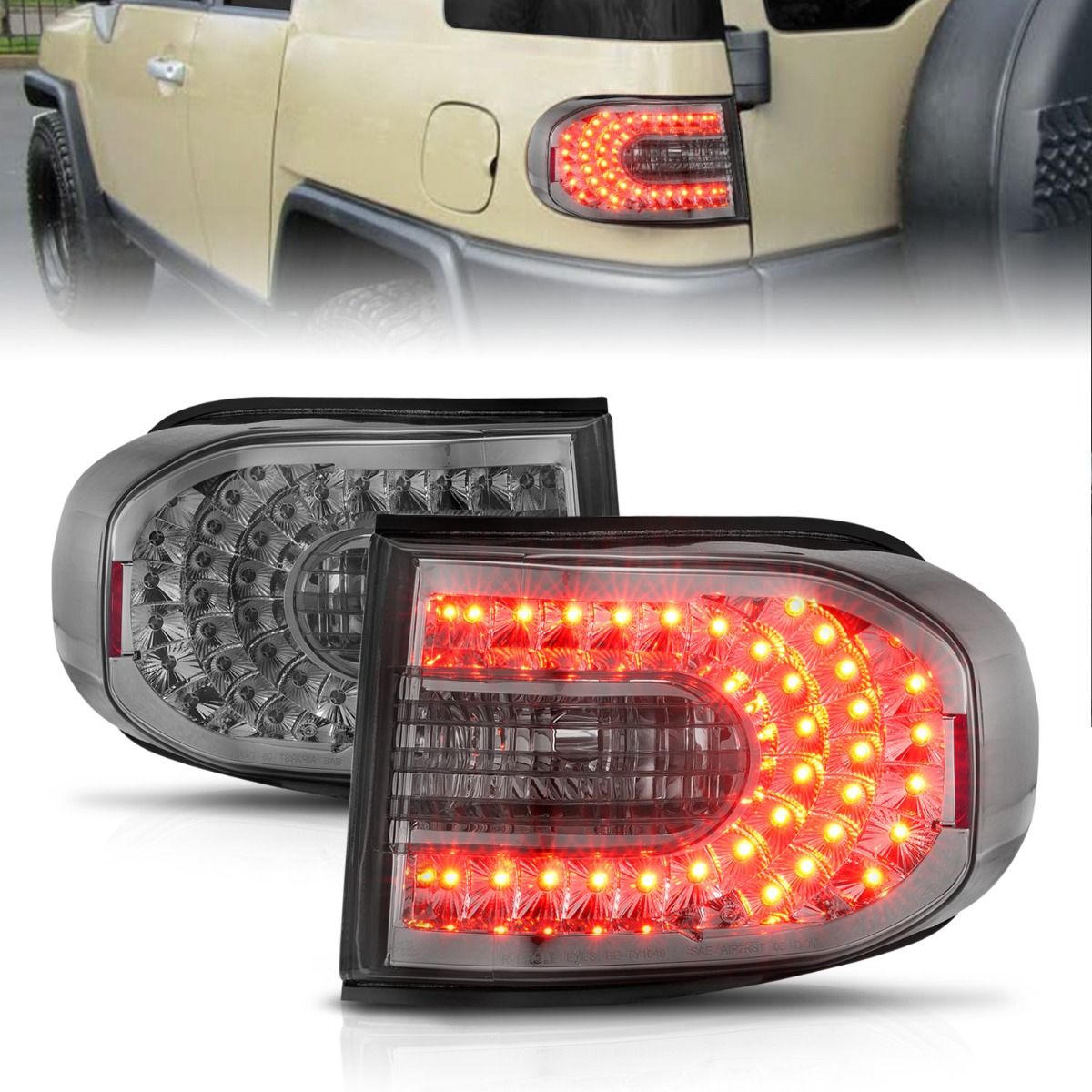 Anzo LED Tail Lights Toyota FJ Cruiser (2007-2013) Smoked Anzo LED Tail Lights Toyota FJ Cruiser (2007-2013) Smoked