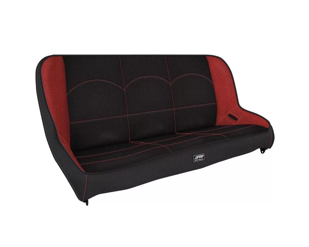 PRP Jeep CJ7/YJ Low Back Rear Bench - Black/Red main image 1