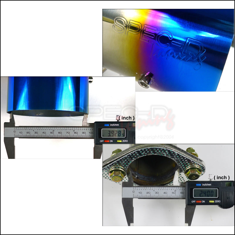 Spec-D Tuning Catback Exhaust System For 1996-2000 Honda Civic 3Dr - 4" Burnt Tip, 2.5" Piping, Stainless Steel