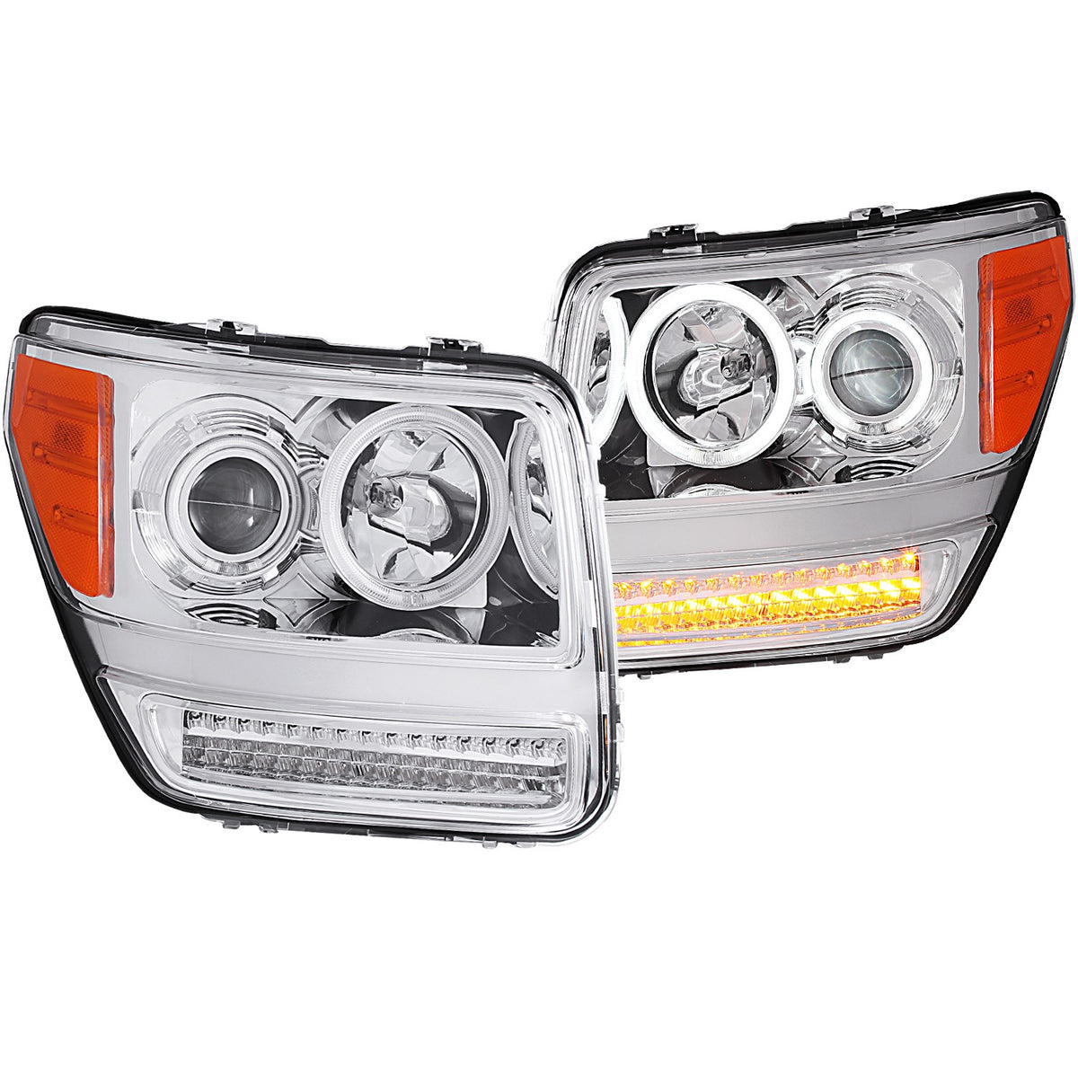 Anzo Projector Headlights Dodge Nitro (07-12) w/ SMD LED Halo - G2 - Black  or Chrome