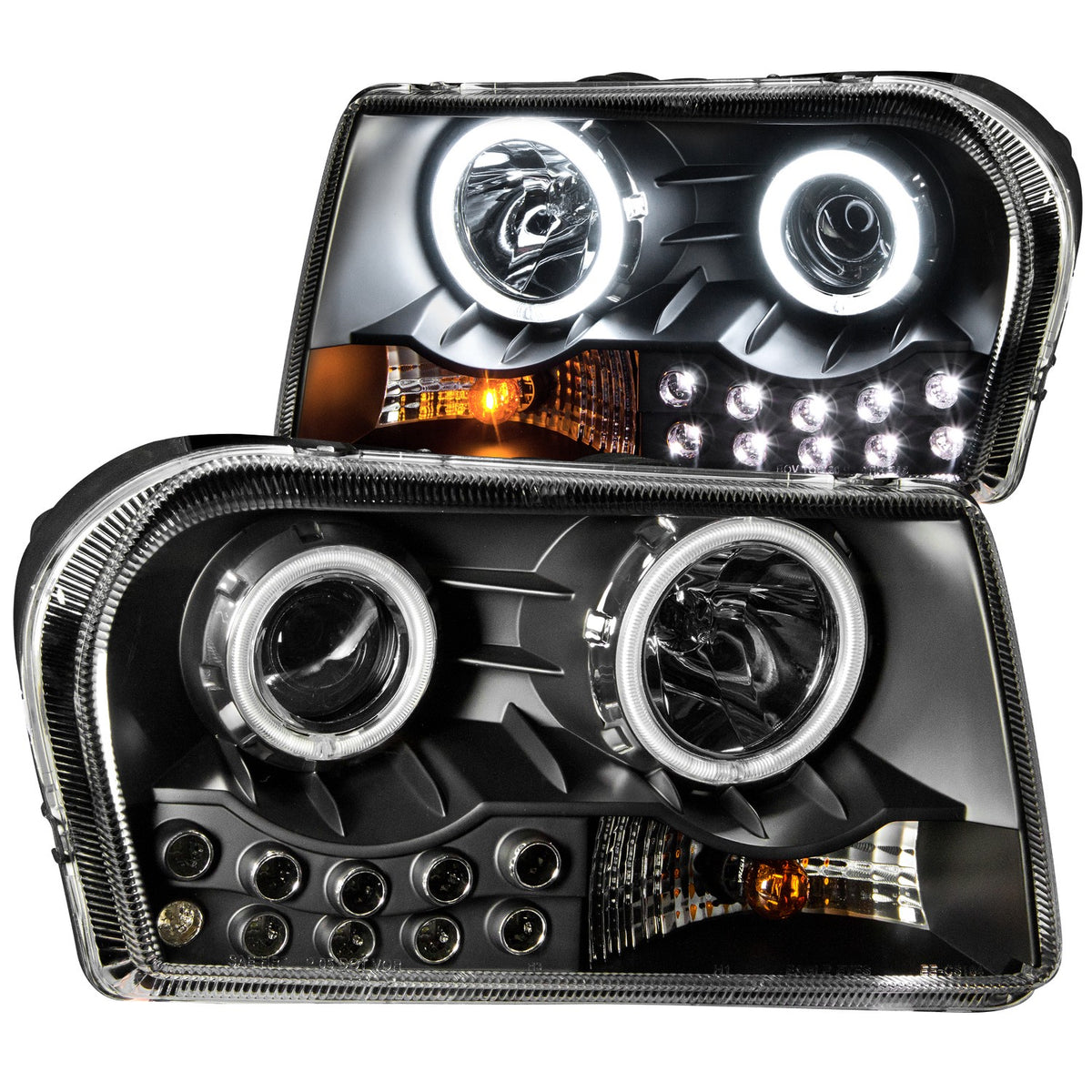 ANZO Projector Headlight Set w/ Halo Black (CCFL) G2 | Chrysler 300C (05-10) (121251)