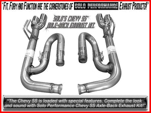 530.71 Solo Performance Exhaust Chevy SS 6.2 V8 Sedan (2014-2018) Axleback w/ 2.5" or 3.5" Tips - Redline360