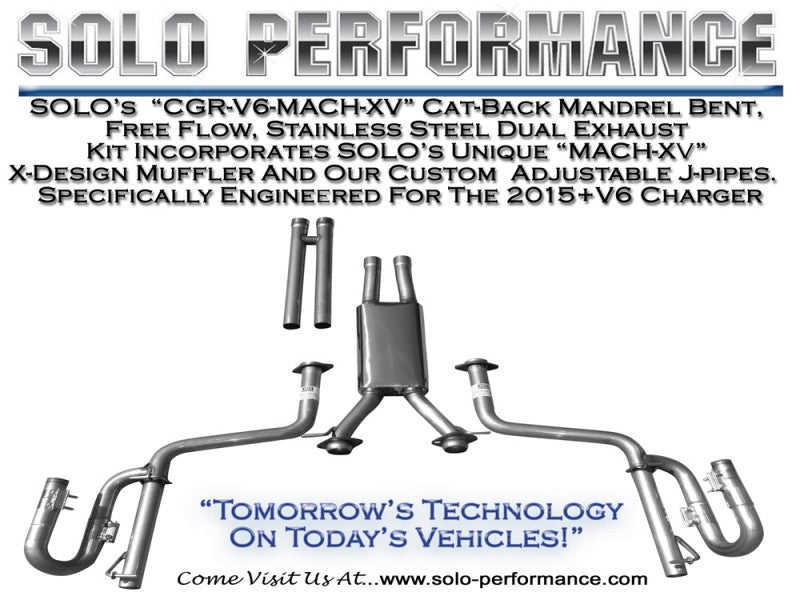 Solo Performance Exhaust Dodge Charger SXT V6 (1521) Mach XV Catback