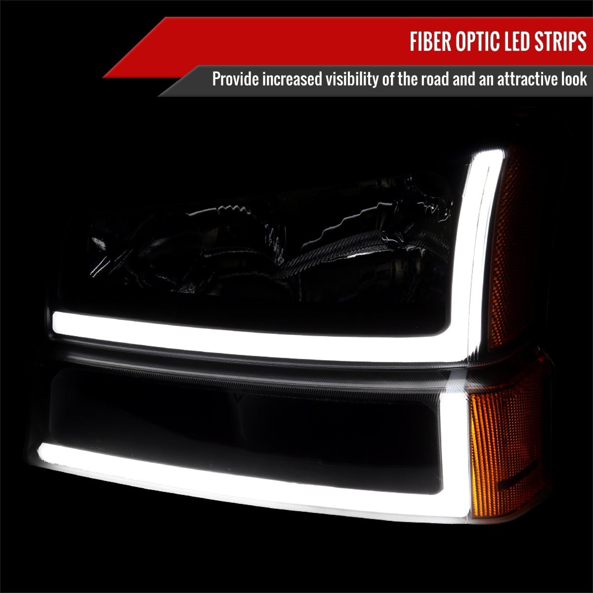 LED DRL Bumper Headlight Lamps For 2003-2007 Chevy Silverado & Avalanche – Pair