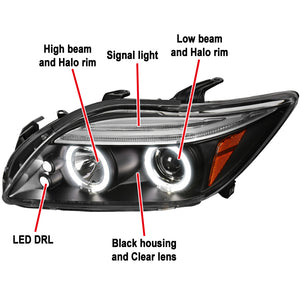169.95 Spec-D Projector Headlights Scion tC (2005-2010) Dual Halo - Black / Chrome / Smoke - Redline360