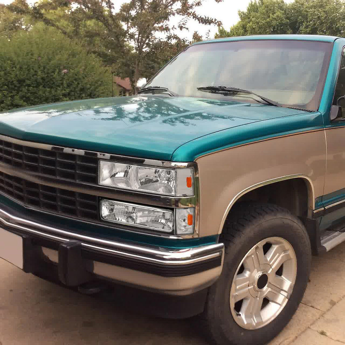 Chevy C/K Headlights Pair Of Black Housing Amber Corner Headlights For 1994-2000 Chevy C/K Pickup (C10, C1500, Etc.) Chevy C10 Headlights - Foto 11