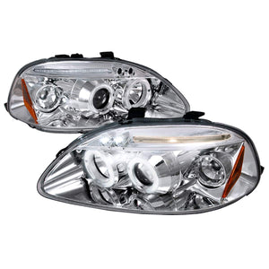 159.95 Spec-D Projector Headlights Honda Civic EK (96-98) Dual LED Halo - Black or Chrome - Redline360