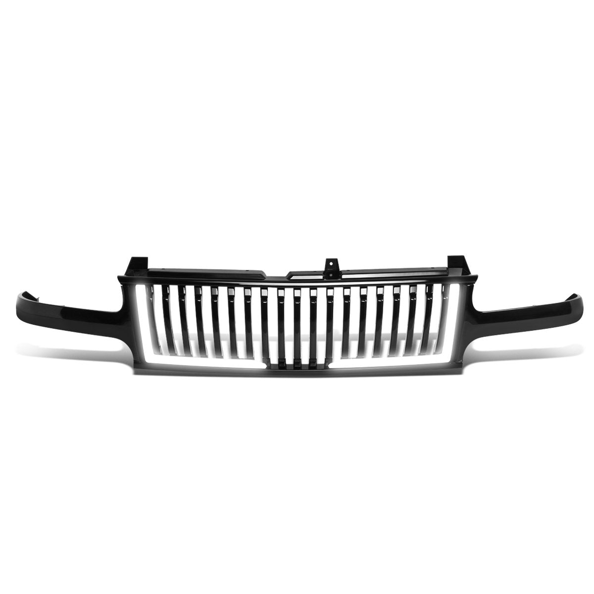 DNA Motoring Grf-lb-001-t2-bk for 1999 to 2006 Chevy Silverado Suburban Tahoe LED DRL Vertical Slat Fence Style Front Grille Grill Frame 00 01 02 03