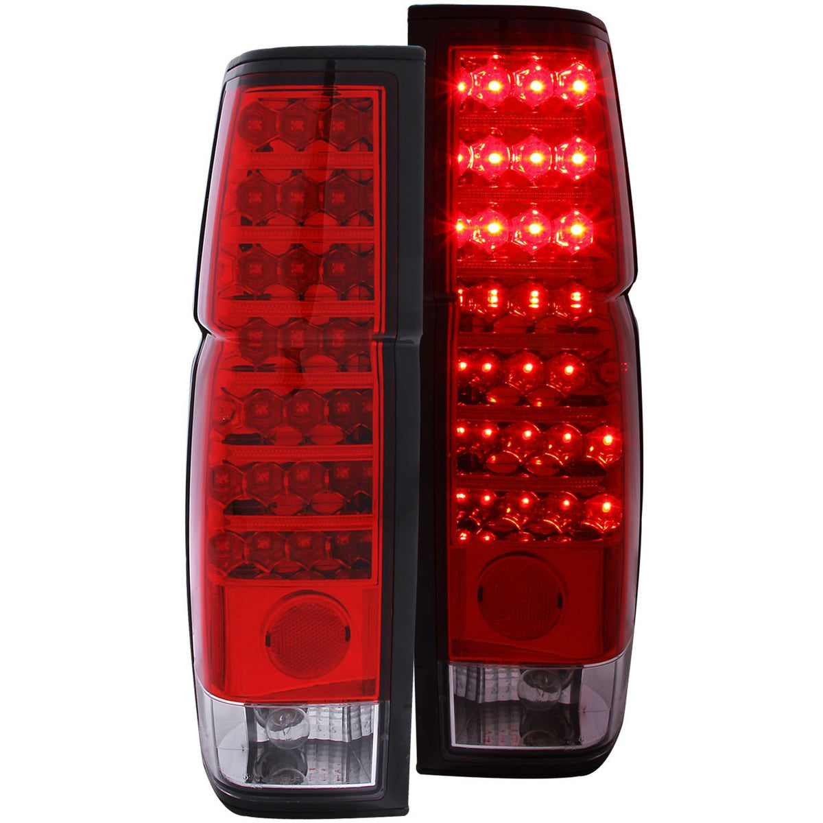 Anzo LED Tail Lights Nissan D21 Hardbody Pickup (86-97) Red/Clear Lens