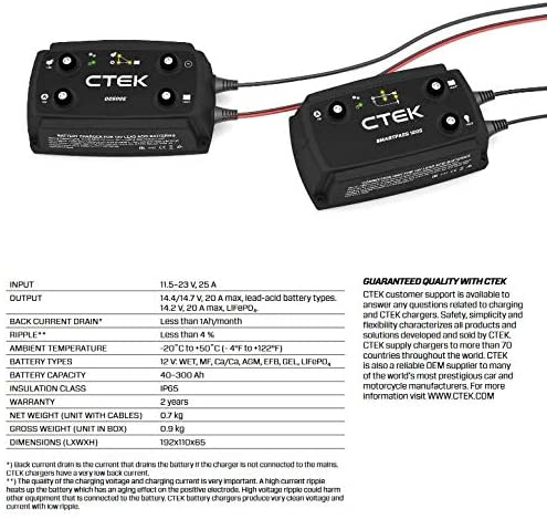 CTEK Battery Charger - D250SE Dual Input 20A Charger w/ Selectable