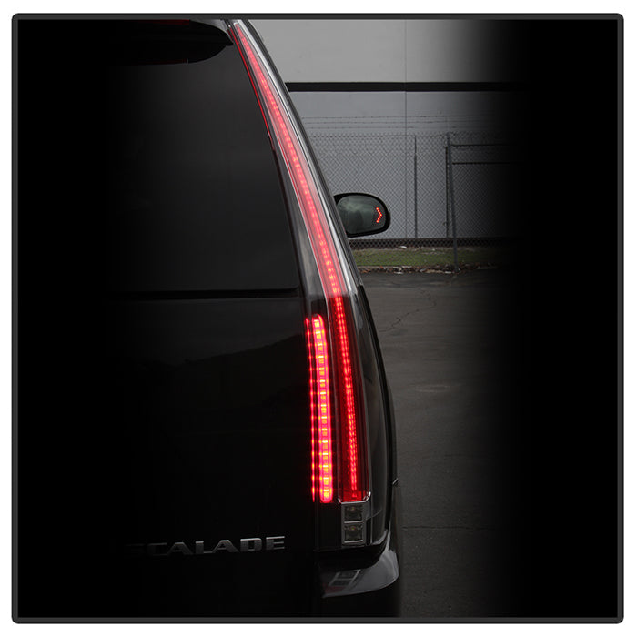 LED Tail Lights For Cadillac Escalade 2007-2014 – Pair, Black Housing Clear Lens, Plug And Play