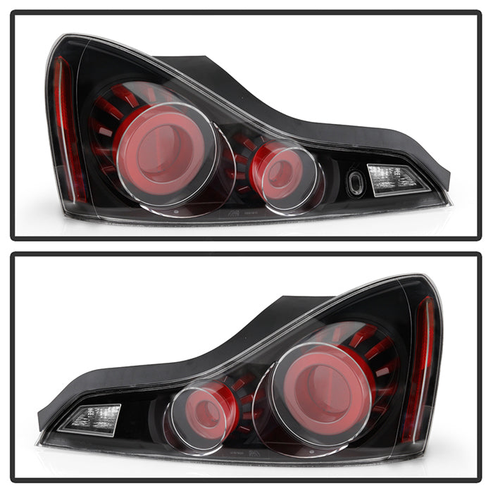 Xtune Tail Lights Infiniti Q60 Coupe (14-15) [LED Light Tube Style Tail]  Black or Black Smoked