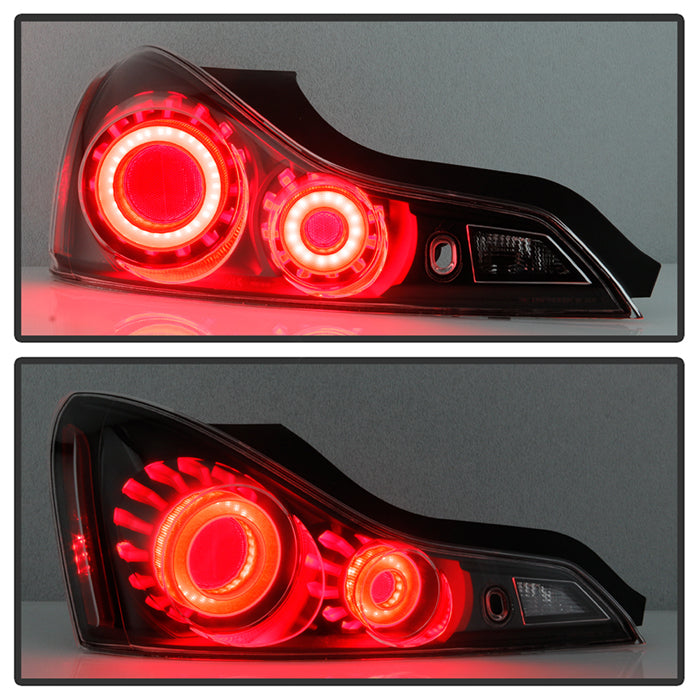 Xtune Tail Lights Infiniti Q60 Coupe (14-15) [LED Light Tube Style Tail]  Black or Black Smoked