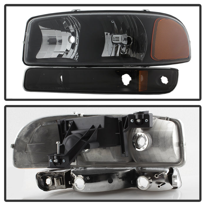 Xtune GMC Yukon 92-93 Crystal Headlights w/ Corner & Bumper Black main image 0