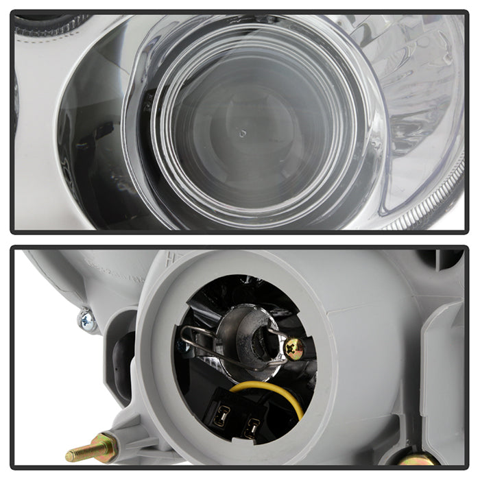 Pair Headlights Assembly For 2002-2005 Hyundai Sonata – Chrome Housing, Halogen, DOT/SAE, 3-Year Warranty
