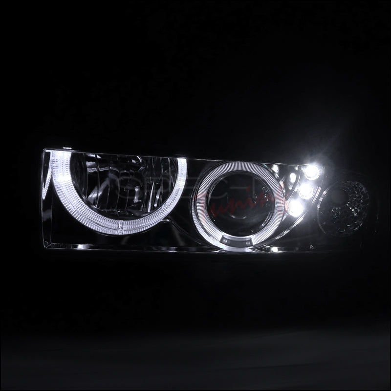 Spec-D Projector Headlights Chevy Blazer & S10 (98-04) Halo LED - Black /  Chrome / Smoke