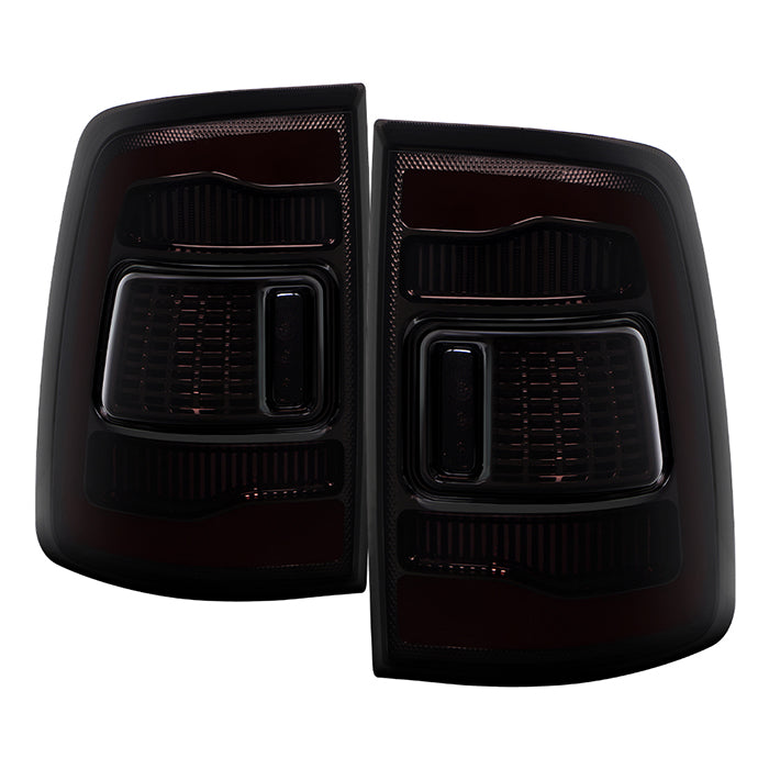 LED Smoke Tail Lights For 2019-2024 Ram 2500 3500 – Upgrade For Incandescent Models (Pair, Black Housing)