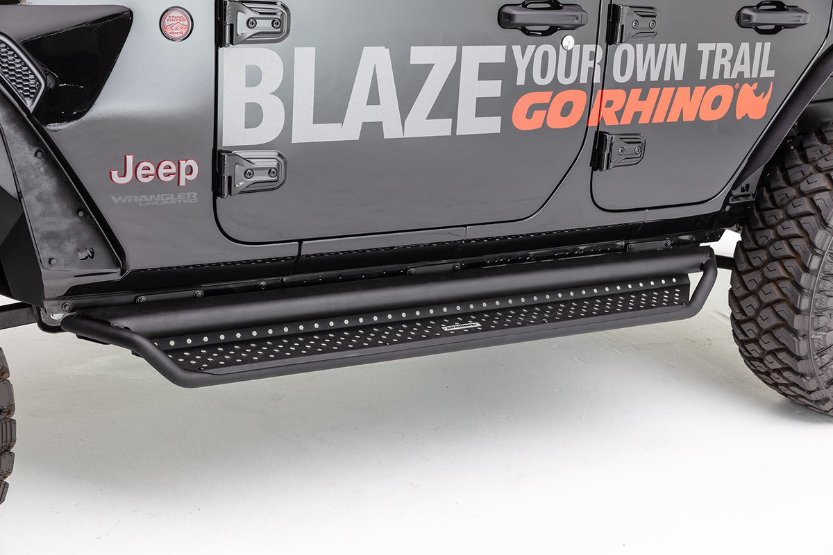 Go Rhino JL ラングラーDominator D1 Sliders Go Rhino Dominator D1 Side Steps Jeep Wrangler JL 2 Door (18-22) [Extr