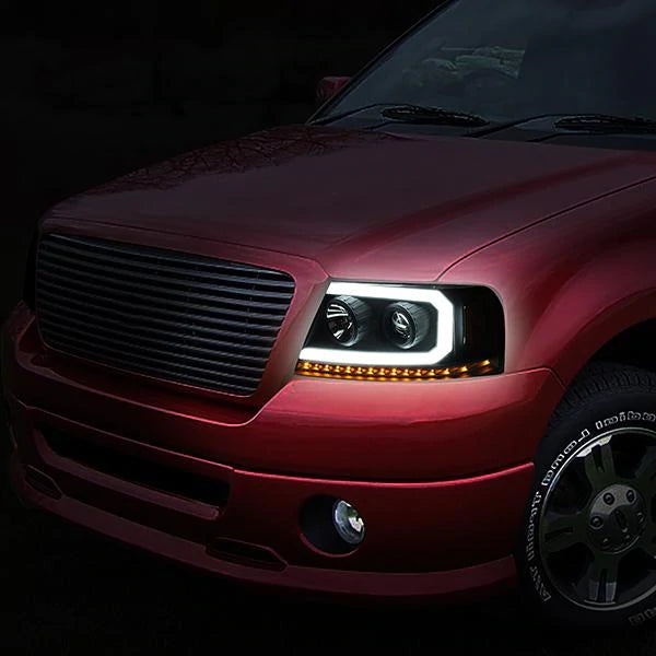 DNA Projector Headlights Ford F150 (04-08) w/ LED DRL Sequential Turn  Signal - Black or Chrome