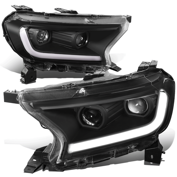 DNA Projector Headlights Ford Ranger XL/XLT (19-22) w/ Switchback Start Up  LED DRL + Sequential Turn Signal - Black or Chrome