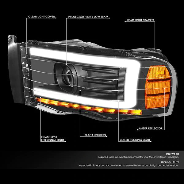 DNA Projector Headlights Dodge Ram 1500/2500/3500 (02-05) w/ DRL