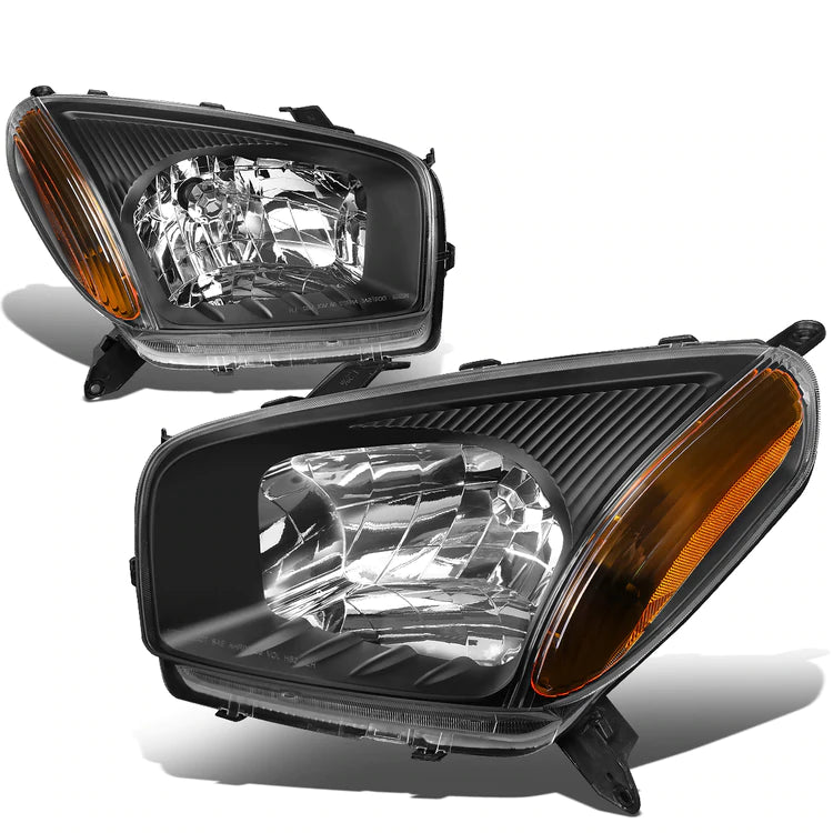 DNA OEM Style Headlights Toyota RAV4 (01-03) w/ Amber Corner Light - Black  or Chrome