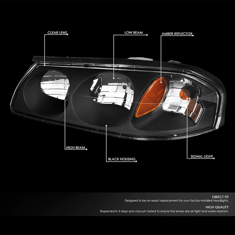 DNA OEM Style Headlights Chevy Impala (00-05) w/ Amber Corner Light - Black  or Chrome