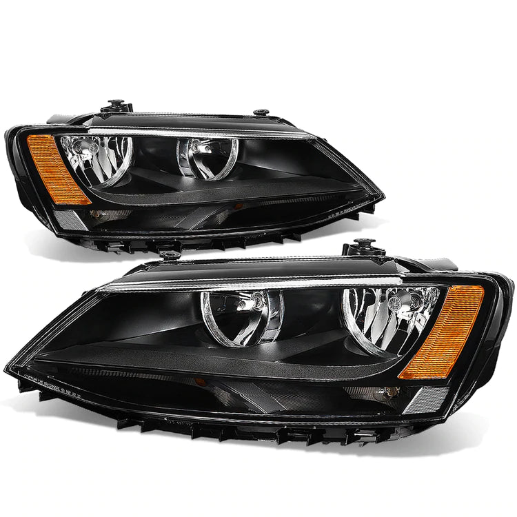 DNA OEM Style Headlights VW Jetta Sedan (11-17) w/ Amber Corner Light -  Black or Chrome Housing