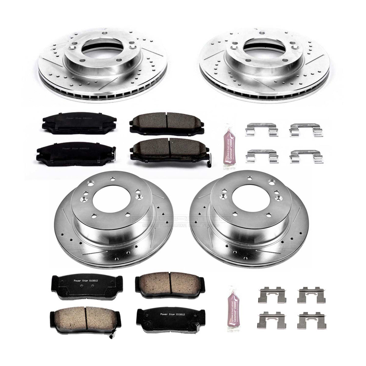 AM Autoparts Rear Brake Pad & Rotor Kit – 2003-2006 Kia Sorento, Ceramic, Vented