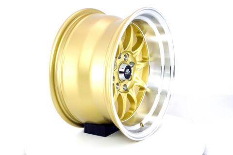 MST MT11 Wheels (15x8 4x100/4x114.3 +0 Offset) Gold w/ Machined Lip