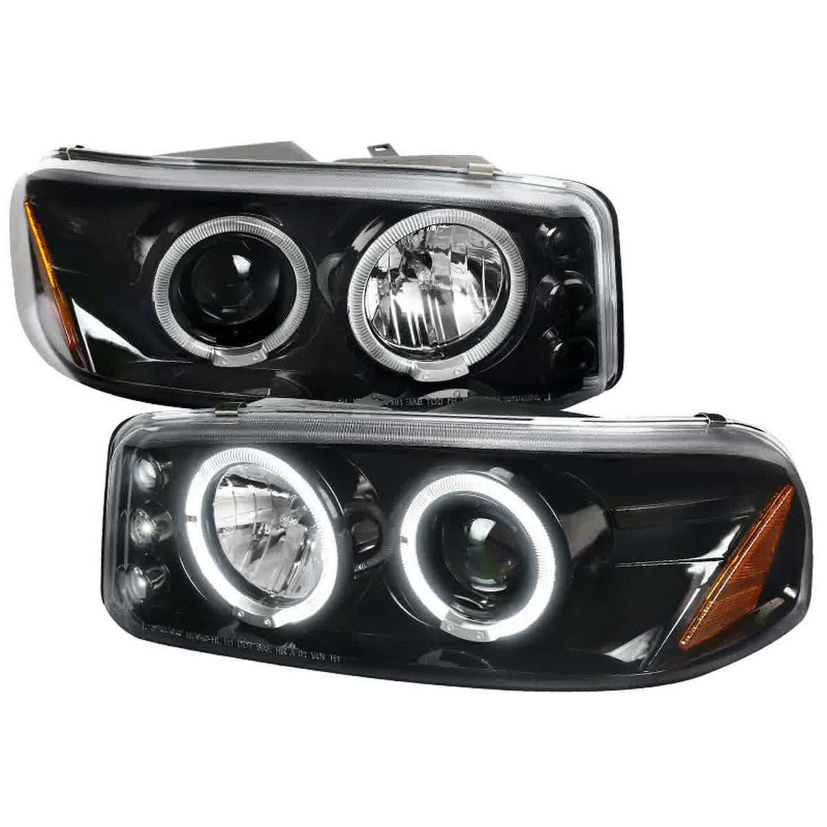 Spec-D Projector Headlights GMC Yukon (01-06) Sierra (99-06) Dual Halo w/o  Bumper Lights - Black or Chrome