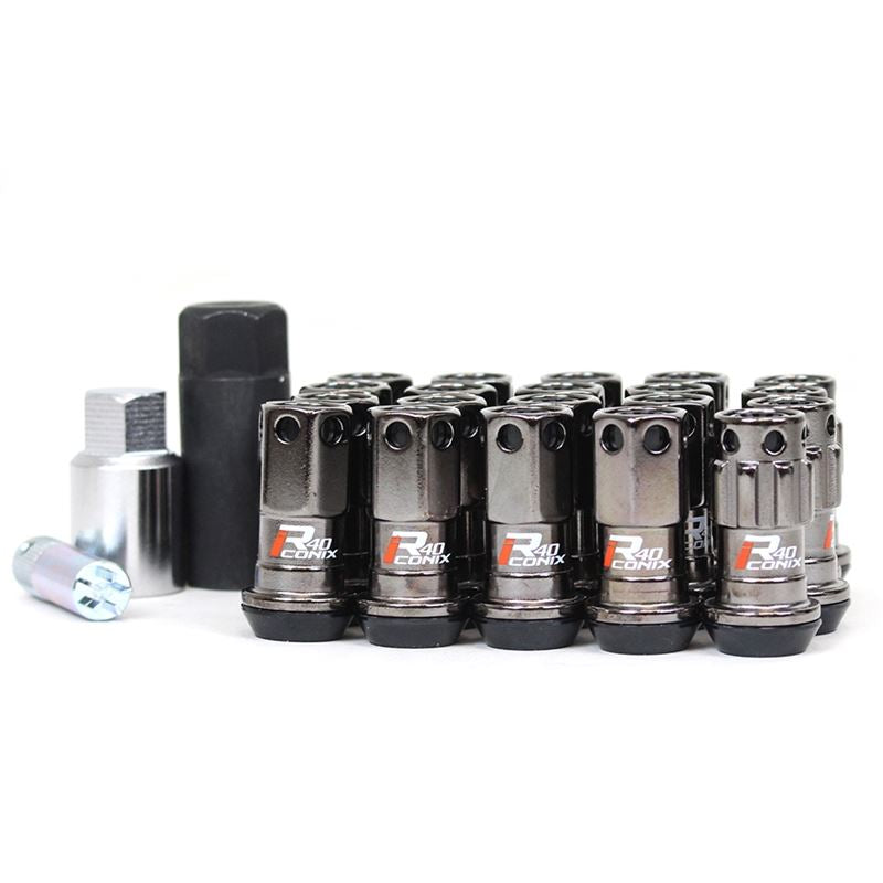 Project Kics R40 Iconix Lug Nuts Neochrome with Gold Cap 14x1.25 (16+4 Locks) main image 1