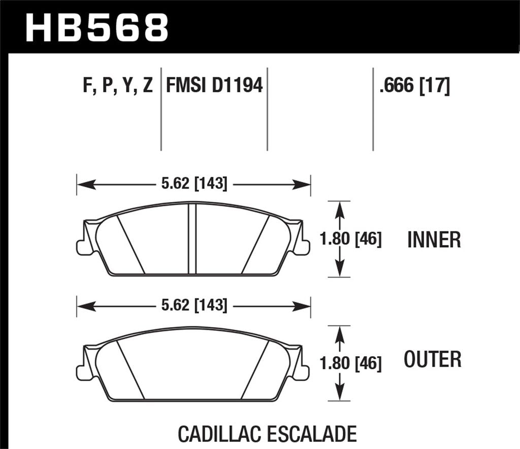 Hawk HPS Brake Pads Chevy Silverado (20072013) Rear Set HB568F.666 Redline360