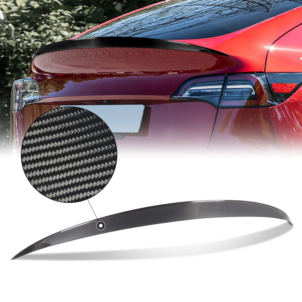 DNA Carbon Fiber Spoiler Tesla Model Y (2020-2022) OEM or V Style Trunk Lid  Wing