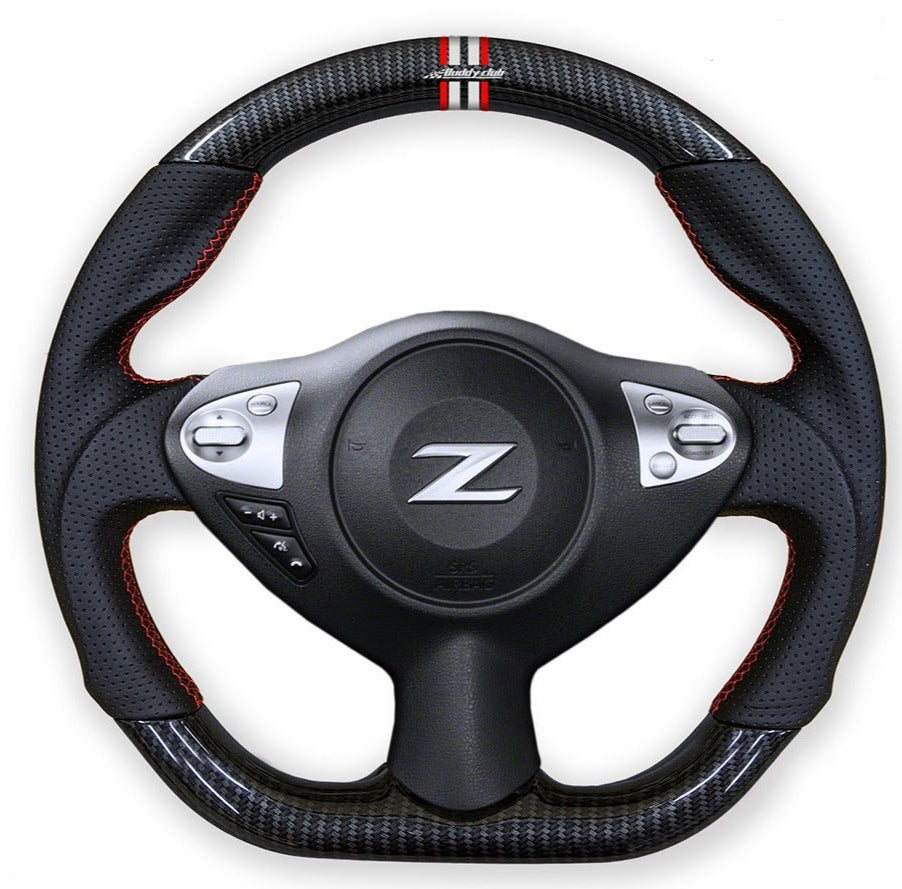 Buddy Club Steering Wheel Nissan 370Z (20092020) Red Stitch Carbon