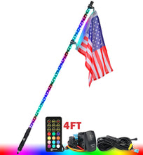 Load image into Gallery viewer, Xprite Monsoon Series Spiral RGB LED Flag Pole Whip Light - Multiple Length Options Alternate Image