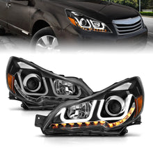 Load image into Gallery viewer, Anzo Projector Headlights Subaru Legacy / Outback (10-12) U-Bar Halo - Black - 111285 Alternate Image