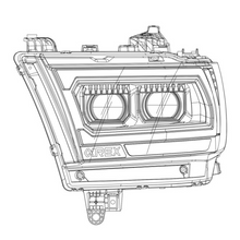 Load image into Gallery viewer, AlphaRex Projector Headlights Ram 1500 (19-23) G2 Version Pro Series - Sequential - Alpha-Black or Black - Alpha-Black Alternate Image