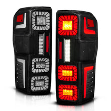 Load image into Gallery viewer, Anzo LED Tail Lights for Ford F250 F350 F450 F550 Super Duty (2023-2026) Black Housing Smoke Lens w/ Sequential Signal 311492X Alternate Image