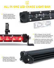 Load image into Gallery viewer, Xprite SL Series 25.5&quot; Slim LED Rear Chase Light Bar - Multiple Light Color Options Alternate Image