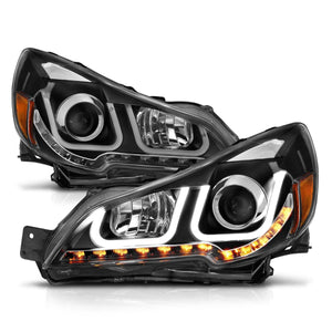 Anzo Projector Headlights Subaru Legacy / Outback (10-12) U-Bar Halo - Black - 111285