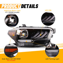 Load image into Gallery viewer, Winjet Projector Headlights for Toyota Tacoma (2016-2023) LED High/Low &amp; Turn signal with DRL - Matte Black / Glossy Black / Chrome CHWJ-0713 Alternate Image