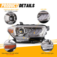 Load image into Gallery viewer, Winjet Projector Headlights for Toyota Tacoma (2016-2023) LED High/Low &amp; Turn signal with DRL - Matte Black / Glossy Black / Chrome CHWJ-0713 Alternate Image