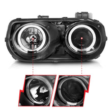 Load image into Gallery viewer, Anzo Projector Headlights Acura Integra (1994-1997) w/ LED Halo &amp; Black Housing Alternate Image