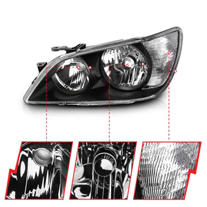 Anzo Headlights Lexus IS300 (2001-2005) [Crystal Black OEM Style Replacement] 121210