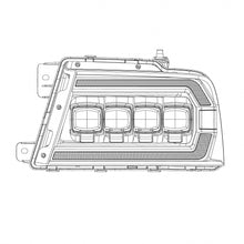 Load image into Gallery viewer, AlphaRex LED Projector Headlights Ford F150 (04-08) [3D Ice-Cube LED - NOVA Series w/ DRL] Alpha-Black / Black / Chrome Alternate Image