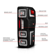 Load image into Gallery viewer, Anzo LED Tail Lights for Ford F250 F350 F450 F550 Super Duty (2023-2026) Black Housing Smoke Lens w/ Sequential Signal 311492X Alternate Image
