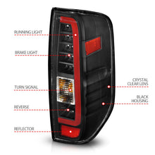 Load image into Gallery viewer, Anzo LED Tail Lights for Nissan Frontier (05-21) NP300 Frontier (16-0) C-Bar Style Black Housing with Clear or Smoke Lens Alternate Image