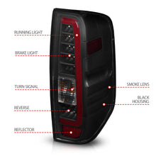 Load image into Gallery viewer, Anzo LED Tail Lights for Nissan Frontier (05-21) NP300 Frontier (16-0) C-Bar Style Black Housing with Clear or Smoke Lens Alternate Image