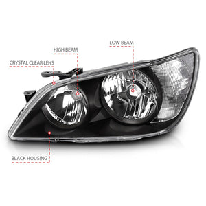 Anzo Headlights Lexus IS300 (2001-2005) [Crystal Black OEM Style Replacement] 121210